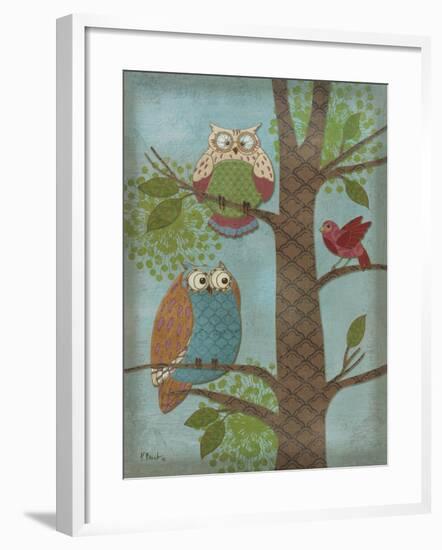 Fantasy Owls Vertical II-Paul Brent-Framed Art Print