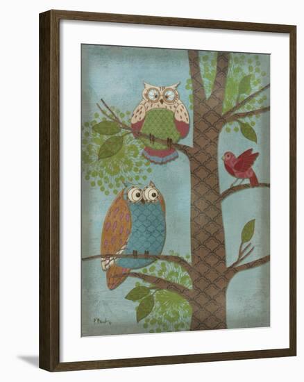 Fantasy Owls Vertical II-Paul Brent-Framed Art Print