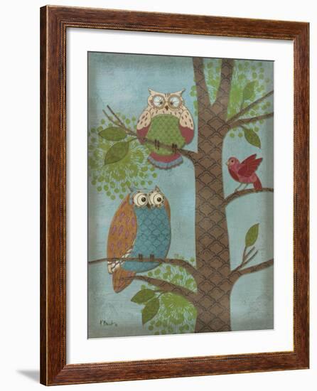 Fantasy Owls Vertical II-Paul Brent-Framed Art Print