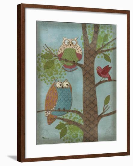 Fantasy Owls Vertical II-Paul Brent-Framed Art Print