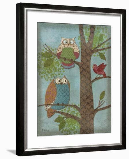 Fantasy Owls Vertical II-Paul Brent-Framed Art Print