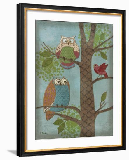 Fantasy Owls Vertical II-Paul Brent-Framed Art Print