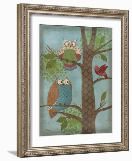 Fantasy Owls Vertical II-Paul Brent-Framed Art Print