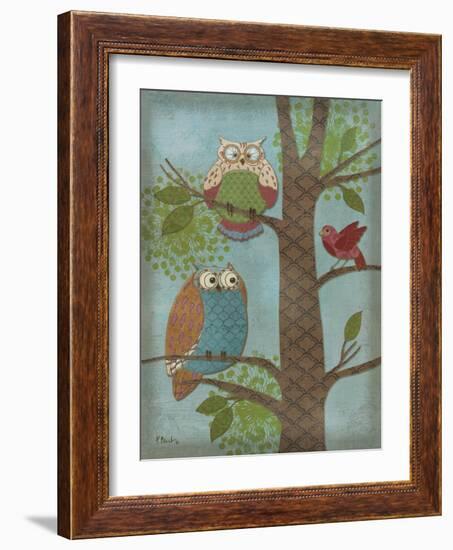 Fantasy Owls Vertical II-Paul Brent-Framed Art Print