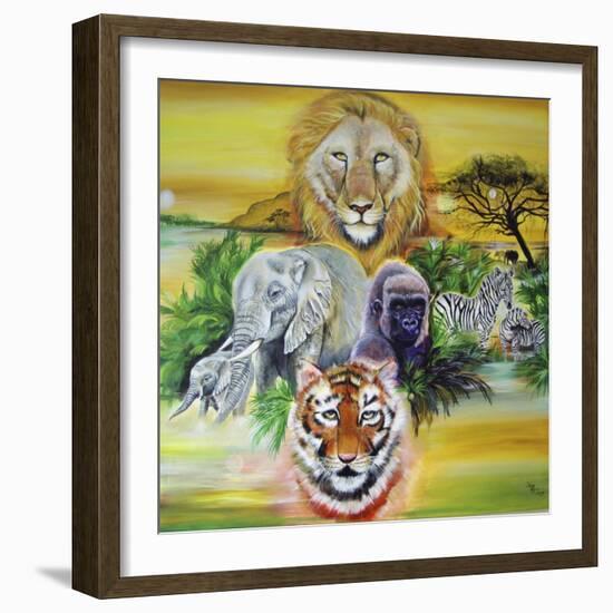 Fantasy Safari-Sue Clyne-Framed Giclee Print