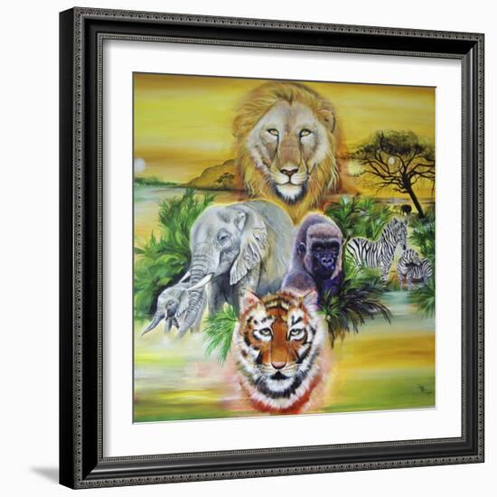 Fantasy Safari-Sue Clyne-Framed Giclee Print