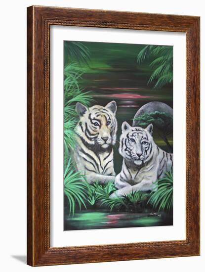 Fantasy Tigers-Sue Clyne-Framed Giclee Print