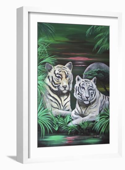 Fantasy Tigers-Sue Clyne-Framed Giclee Print