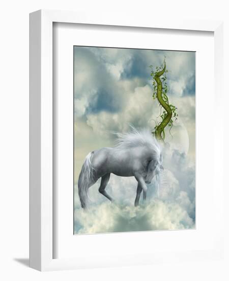 Fantasy White Horse-justdd-Framed Art Print