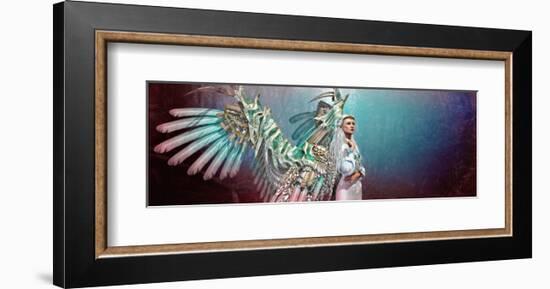 Fantasy Winged Girld in Dress-null-Framed Art Print