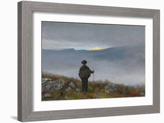 Far, far Away Soria Moria Palace Shimmered like Gold, 1900 (Oil on Canvas)-Theodor Severin Kittelsen-Framed Giclee Print