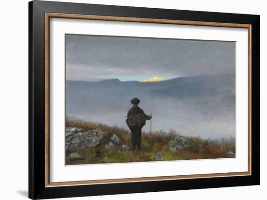 Far, far Away Soria Moria Palace Shimmered like Gold, 1900 (Oil on Canvas)-Theodor Severin Kittelsen-Framed Giclee Print