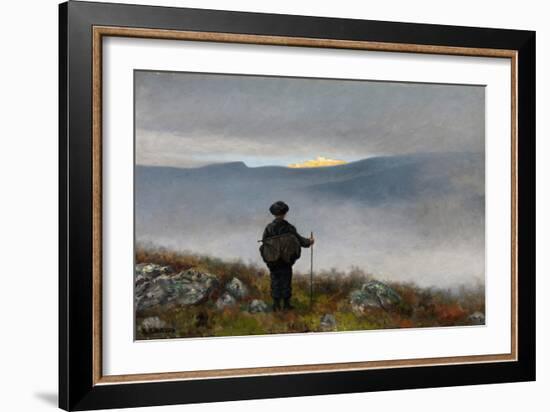 Far, far away Soria Moria Palace shimmered like gold-Theodor Severin Kittelsen-Framed Giclee Print