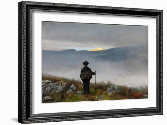 Far, far away Soria Moria Palace shimmered like gold-Theodor Severin Kittelsen-Framed Giclee Print