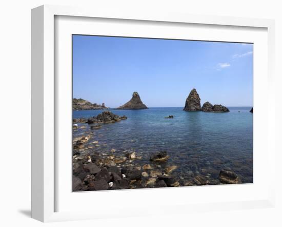 Faraglioni, Acitrezza, Catania Province, Sicily, Italy, Mediterranean, Europe-Vincenzo Lombardo-Framed Photographic Print