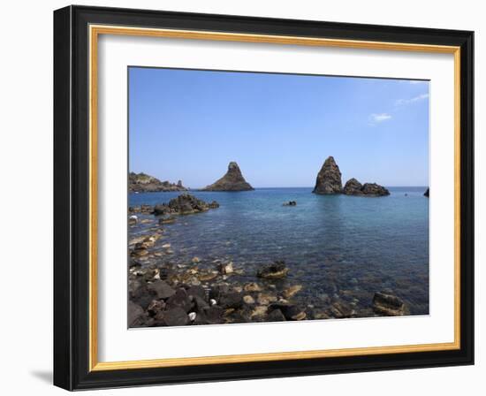 Faraglioni, Acitrezza, Catania Province, Sicily, Italy, Mediterranean, Europe-Vincenzo Lombardo-Framed Photographic Print