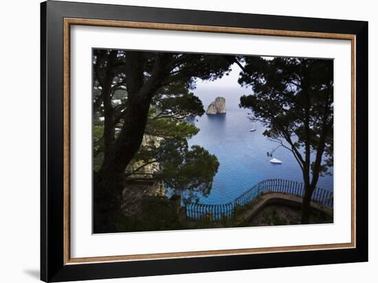 Faraglioni from Giardini (Gardens) Di Augusto, Capri, Capri Island, Campania, Italy-Massimo Borchi-Framed Photographic Print