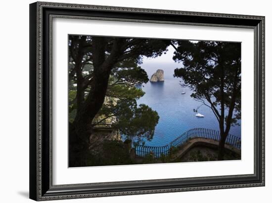 Faraglioni from Giardini (Gardens) Di Augusto, Capri, Capri Island, Campania, Italy-Massimo Borchi-Framed Photographic Print