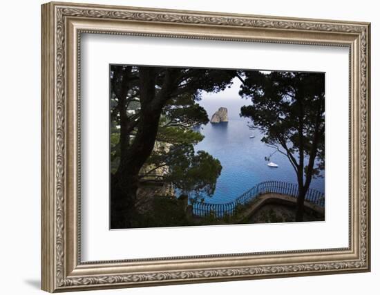 Faraglioni from Giardini (Gardens) Di Augusto, Capri, Capri Island, Campania, Italy-Massimo Borchi-Framed Photographic Print