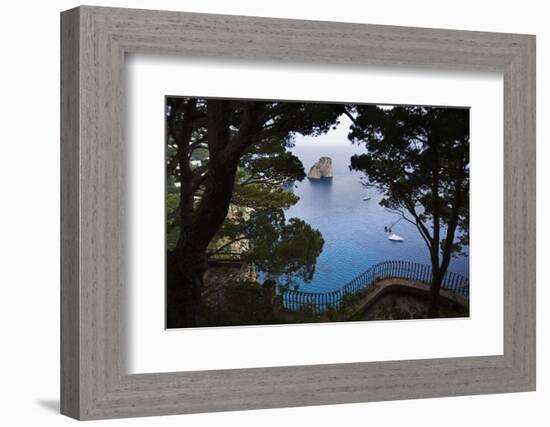 Faraglioni from Giardini (Gardens) Di Augusto, Capri, Capri Island, Campania, Italy-Massimo Borchi-Framed Photographic Print