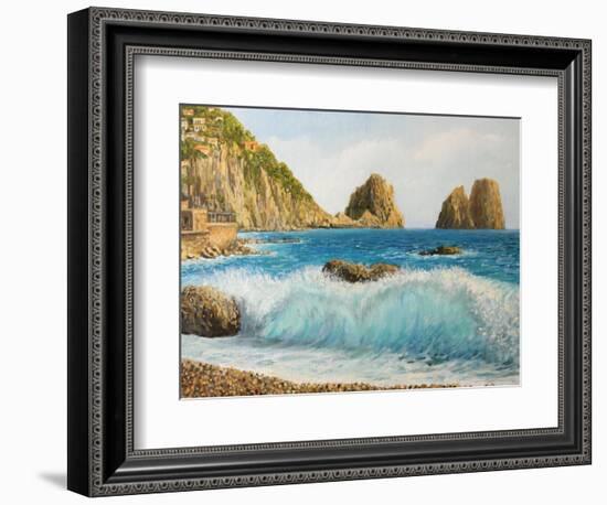 Faraglioni On Island Capri-kirilstanchev-Framed Art Print