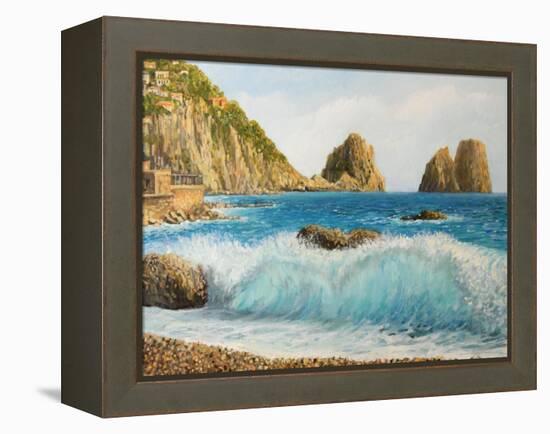 Faraglioni On Island Capri-kirilstanchev-Framed Stretched Canvas