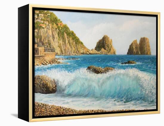 Faraglioni On Island Capri-kirilstanchev-Framed Stretched Canvas