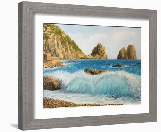 Faraglioni On Island Capri-kirilstanchev-Framed Art Print