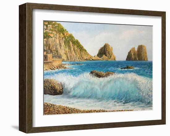 Faraglioni On Island Capri-kirilstanchev-Framed Art Print