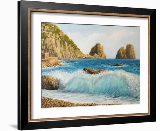 Faraglioni On Island Capri-kirilstanchev-Framed Art Print