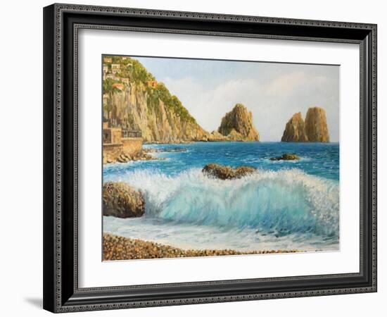 Faraglioni On Island Capri-kirilstanchev-Framed Art Print