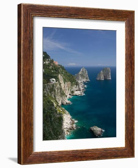 Faraglioni Rocks, Capri, Bay of Naples, Campania, Italy-Walter Bibikow-Framed Photographic Print