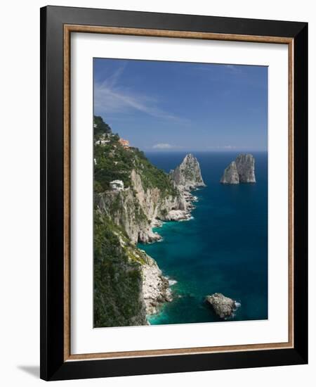 Faraglioni Rocks, Capri, Bay of Naples, Campania, Italy-Walter Bibikow-Framed Photographic Print