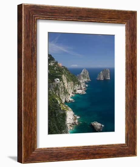 Faraglioni Rocks, Capri, Bay of Naples, Campania, Italy-Walter Bibikow-Framed Photographic Print