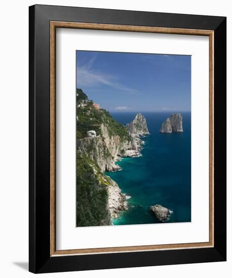 Faraglioni Rocks, Capri, Bay of Naples, Campania, Italy-Walter Bibikow-Framed Photographic Print