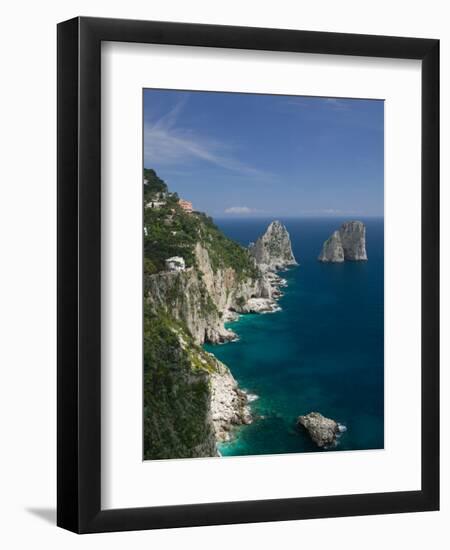 Faraglioni Rocks, Capri, Bay of Naples, Campania, Italy-Walter Bibikow-Framed Photographic Print