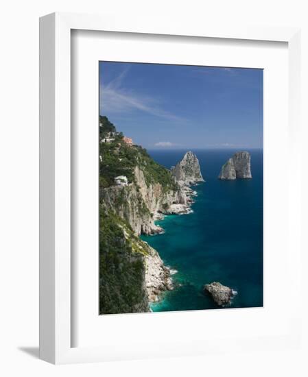 Faraglioni Rocks, Capri, Bay of Naples, Campania, Italy-Walter Bibikow-Framed Photographic Print