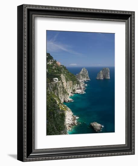 Faraglioni Rocks, Capri, Bay of Naples, Campania, Italy-Walter Bibikow-Framed Photographic Print