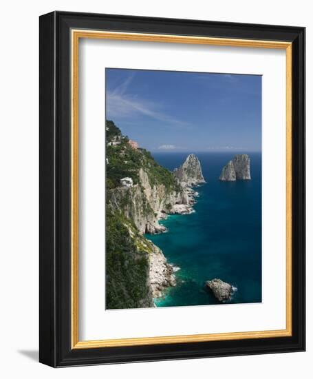 Faraglioni Rocks, Capri, Bay of Naples, Campania, Italy-Walter Bibikow-Framed Photographic Print