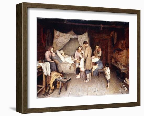 Farewell, 1893 (Oil on Canvas)-Nikolai Petrovich Bogdanov-Belsky-Framed Giclee Print