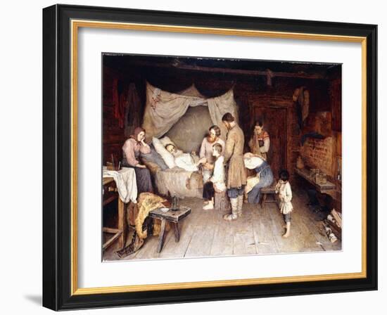 Farewell, 1893 (Oil on Canvas)-Nikolai Petrovich Bogdanov-Belsky-Framed Giclee Print