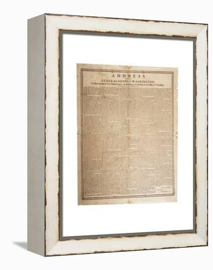 Farewell Address of the Late General George Washington, 17th September 1796-null-Framed Premier Image Canvas