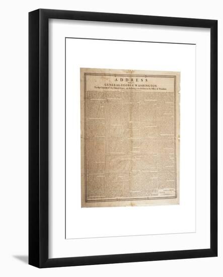 Farewell Address of the Late General George Washington, 17th September 1796-null-Framed Giclee Print