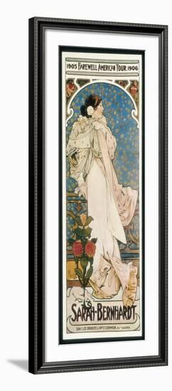 Farewell American Tour of Sarah Bernhardt-Alphonse Mucha-Framed Art Print