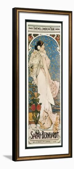 Farewell American Tour of Sarah Bernhardt-Alphonse Mucha-Framed Art Print