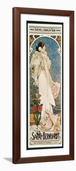 Farewell American Tour of Sarah Bernhardt-Alphonse Mucha-Framed Art Print