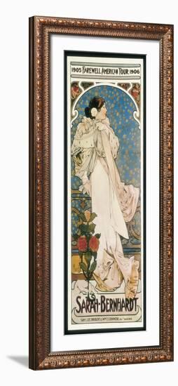 Farewell American Tour of Sarah Bernhardt-Alphonse Mucha-Framed Art Print