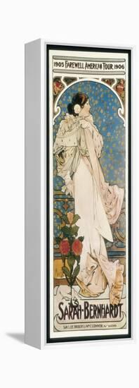 Farewell American Tour of Sarah Bernhardt-Alphonse Mucha-Framed Stretched Canvas