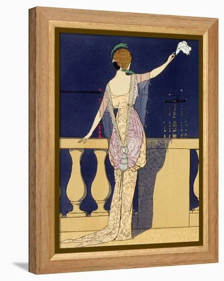 Farewell at Night, Design for an Evening Dress by Paquin-Georges Barbier-Framed Premier Image Canvas