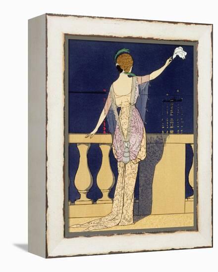 Farewell at Night, Design for an Evening Dress by Paquin-Georges Barbier-Framed Premier Image Canvas